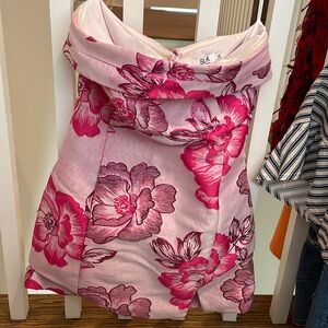 Pink cocktail dress, originally size XL but taken in to fit a small/ XS
